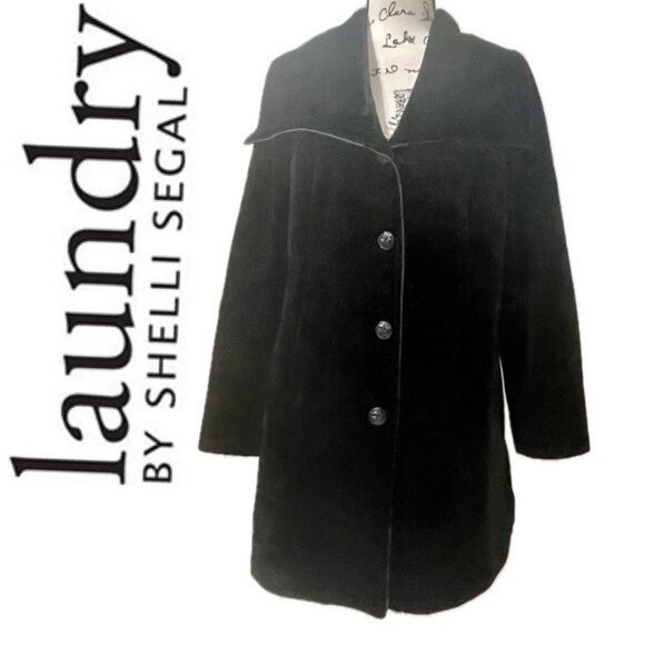 BLACK VELVETPREPPY CHIC COAT TRENDY BLAZER LAUNDRY GY SHELLI SEGAL SIZE LARGE